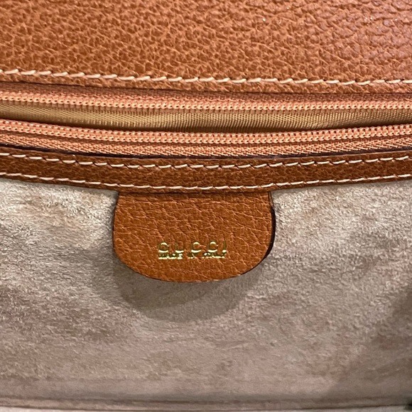 Gucci Vintage Cognac Leather Envelope Wristlet Evening Flap w/ Slide Lock - Picture 6 of 10